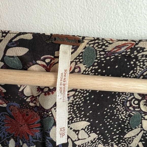 Free People Dark Floral Boho Stealing Fire Tunic Dress - Picture 7 of 7